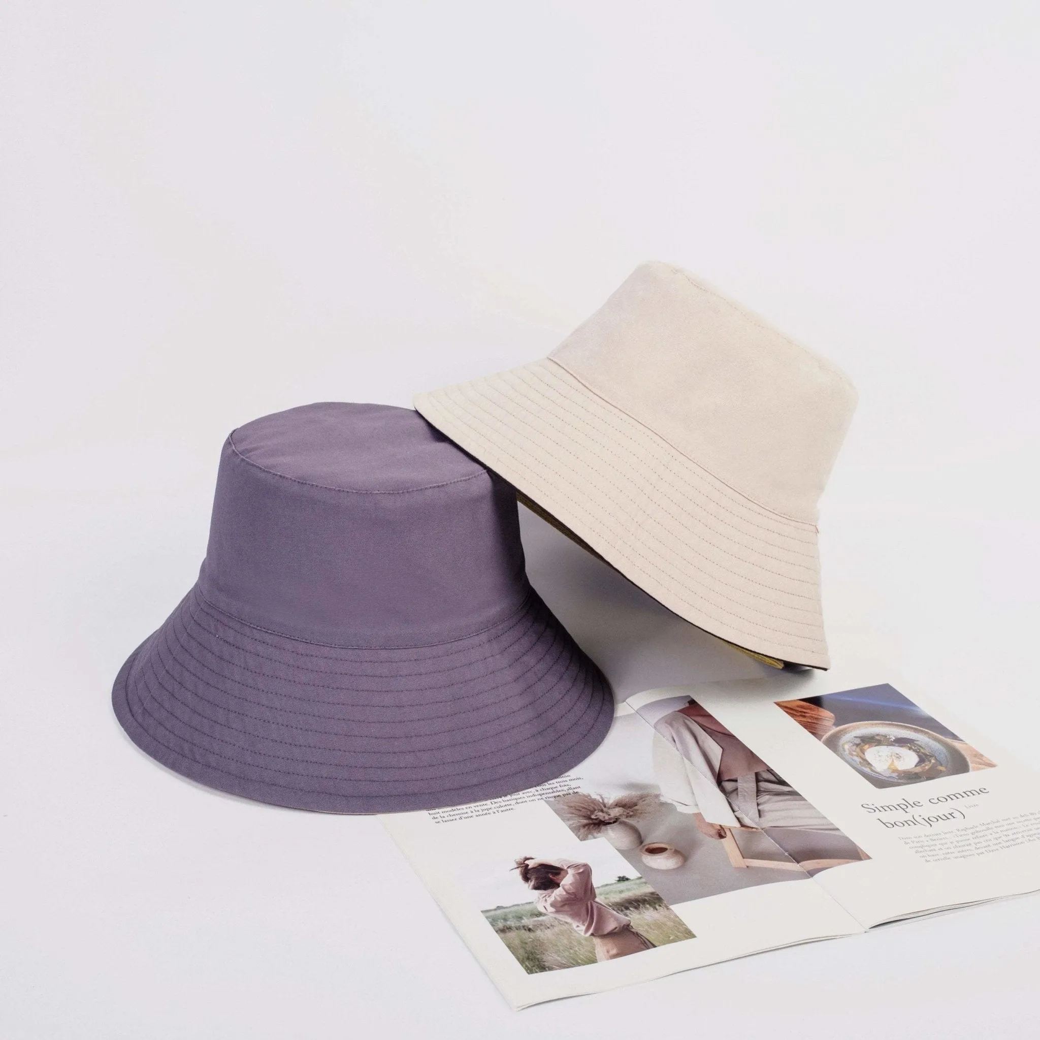 M-XXL Reversible Unisex Wide Brim Bucket Hat