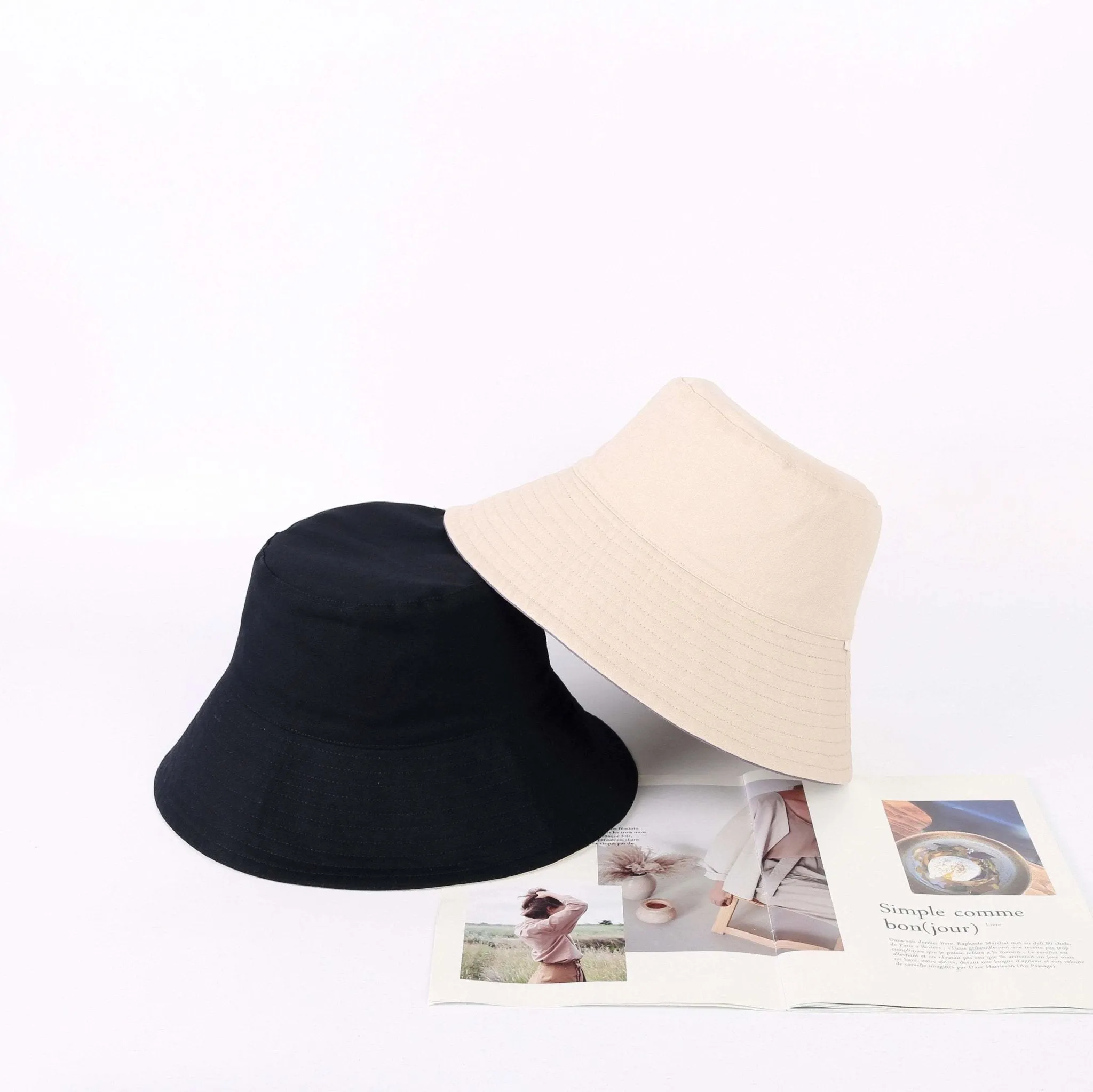 M-XXL Reversible Unisex Wide Brim Bucket Hat