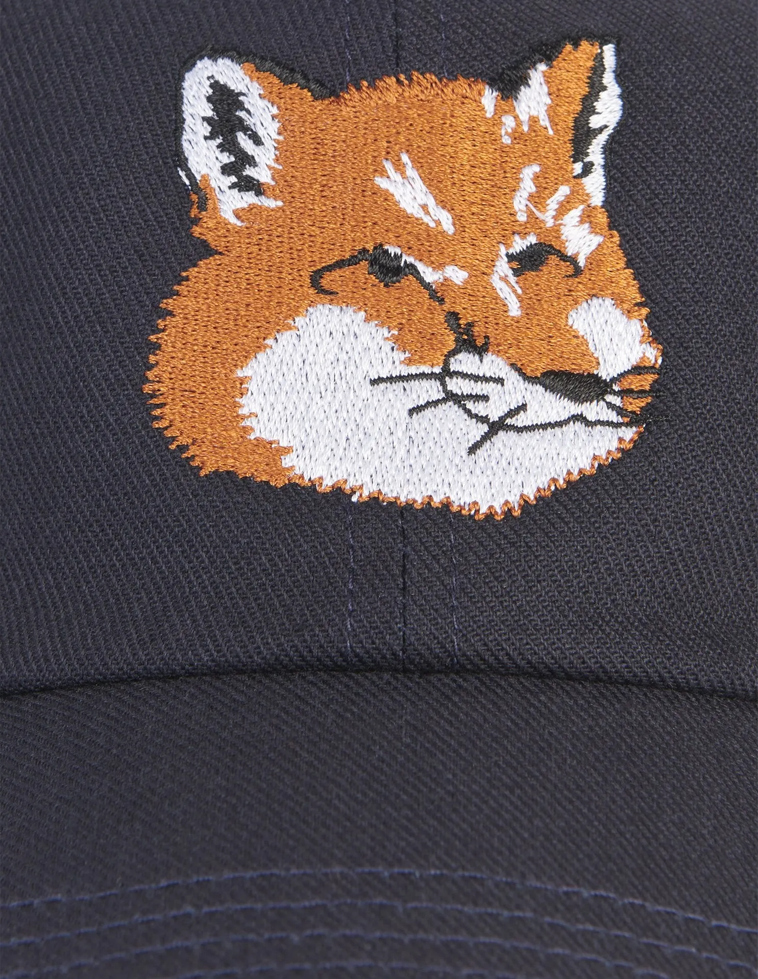 Maison Kitsune Large Fox Head Embroidery 6P Cap Navy HU06118WW0007 P480