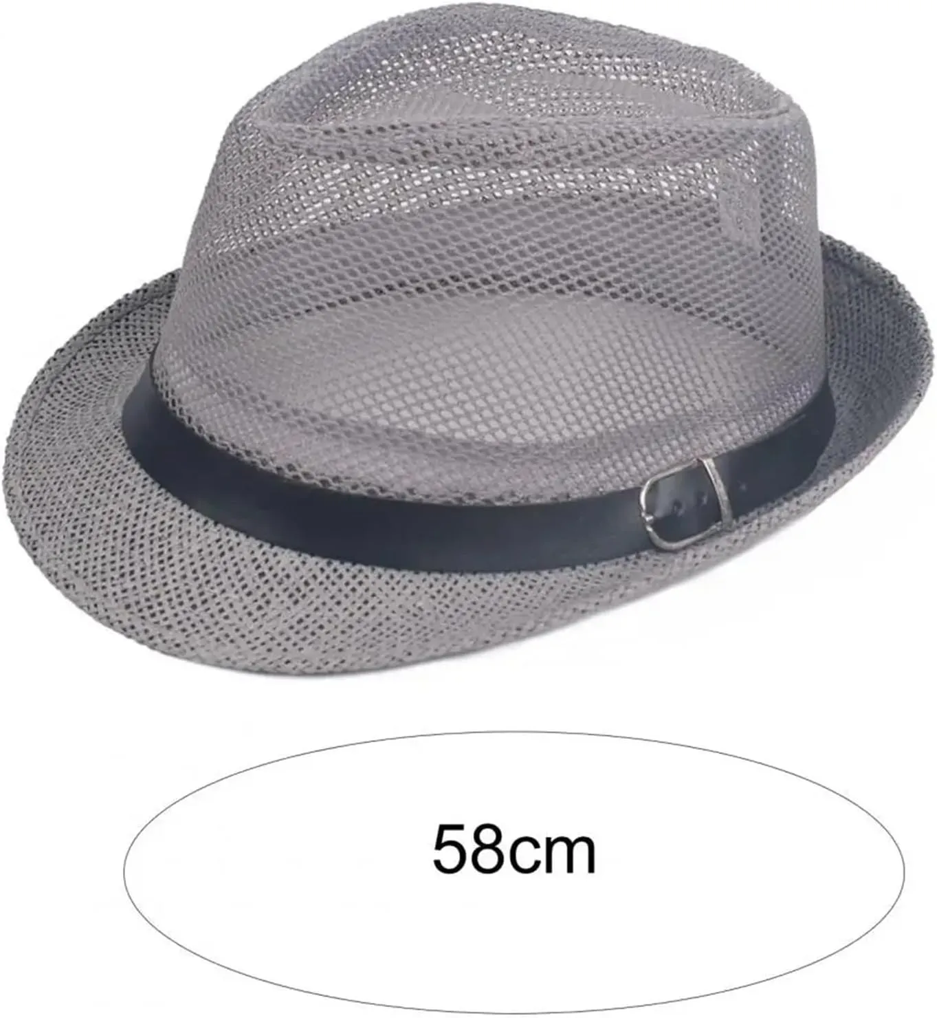 Men Fedora Wide Brim Mesh Spring Summer Solid Color Low-Profile Shade Hat