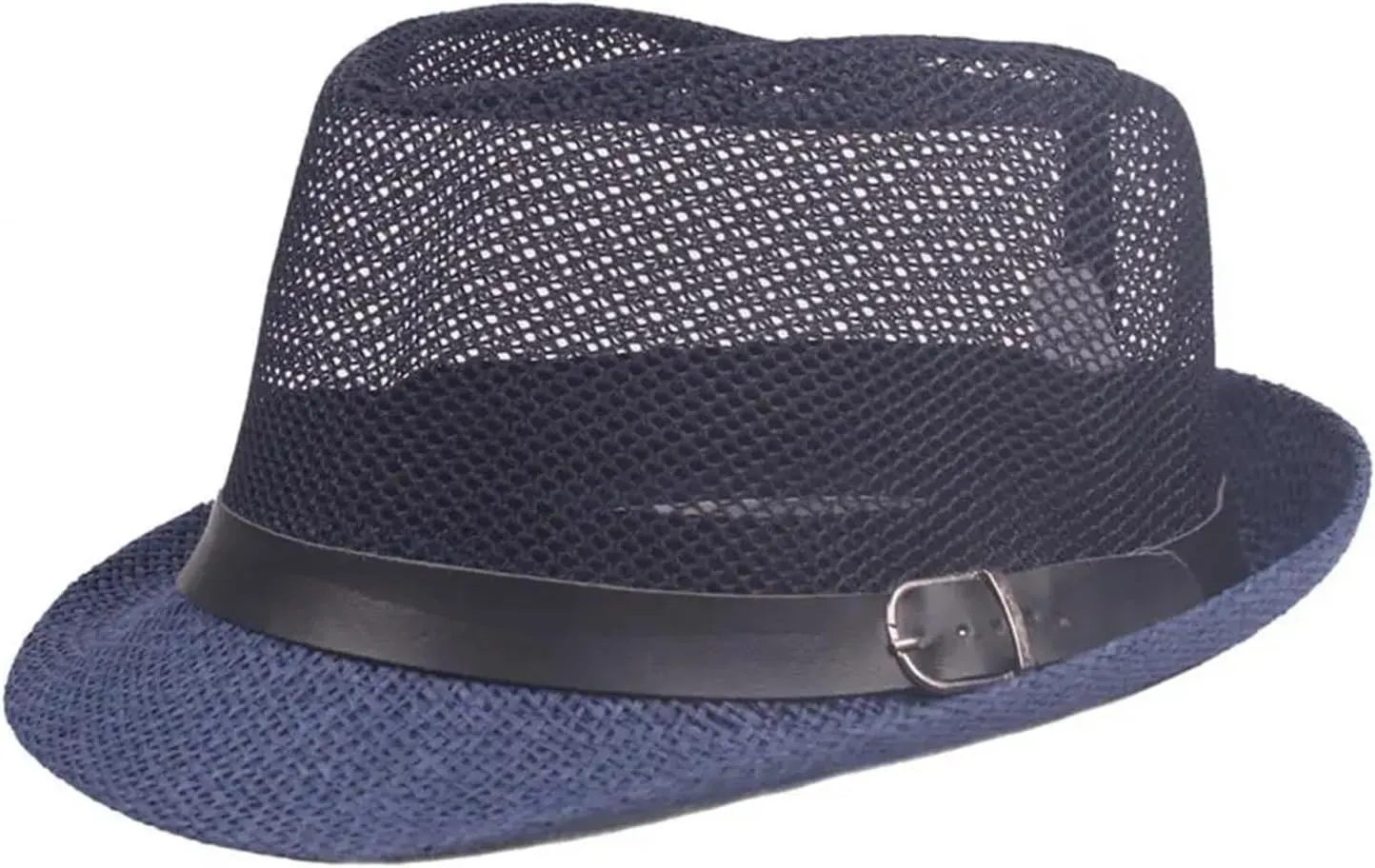 Men Fedora Wide Brim Mesh Spring Summer Solid Color Low-Profile Shade Hat