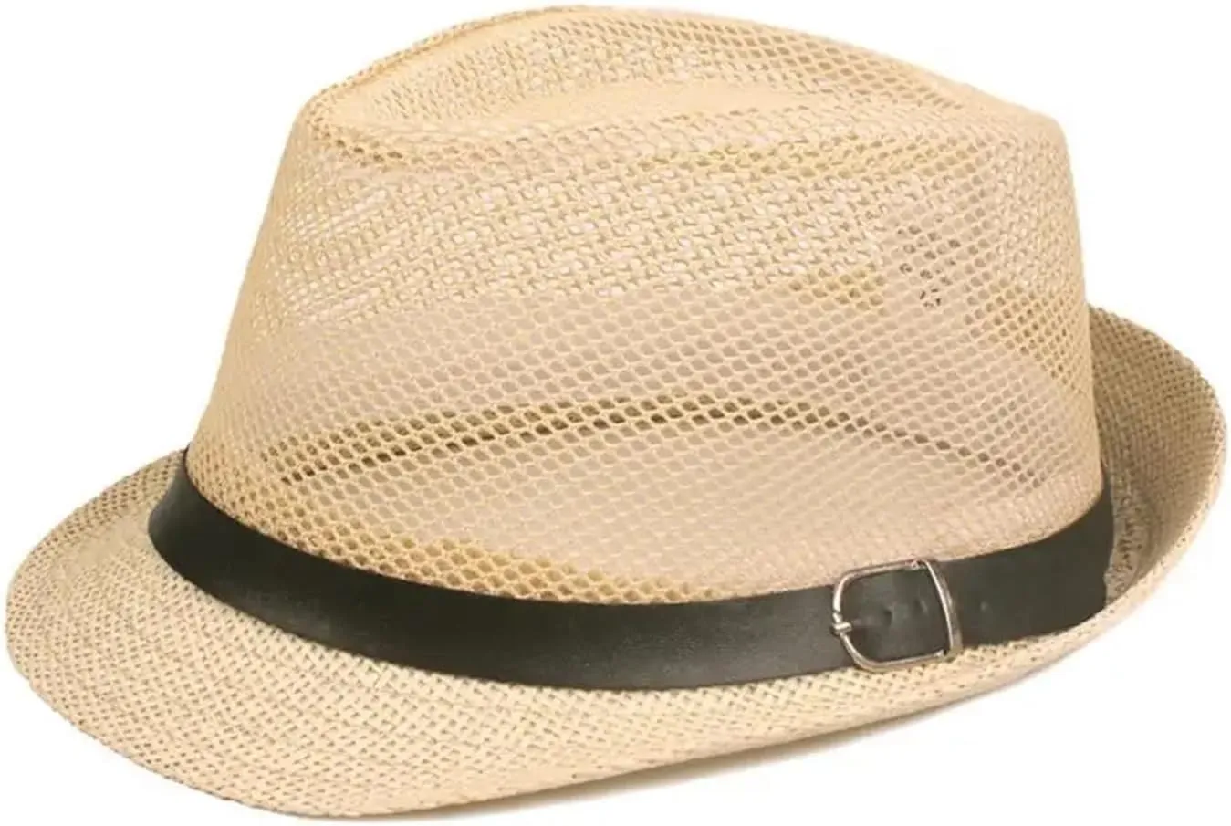 Men Fedora Wide Brim Mesh Spring Summer Solid Color Low-Profile Shade Hat