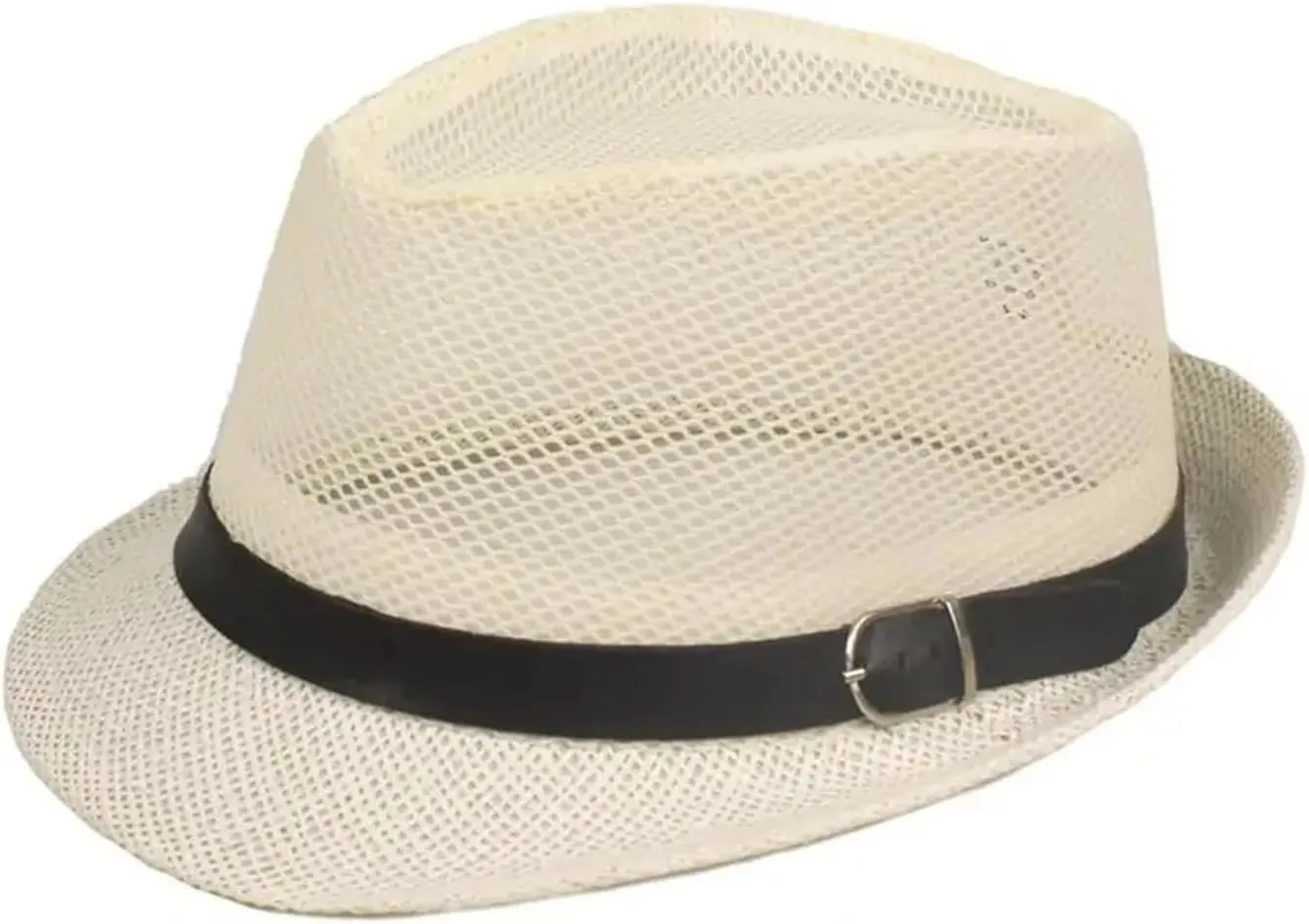 Men Fedora Wide Brim Mesh Spring Summer Solid Color Low-Profile Shade Hat
