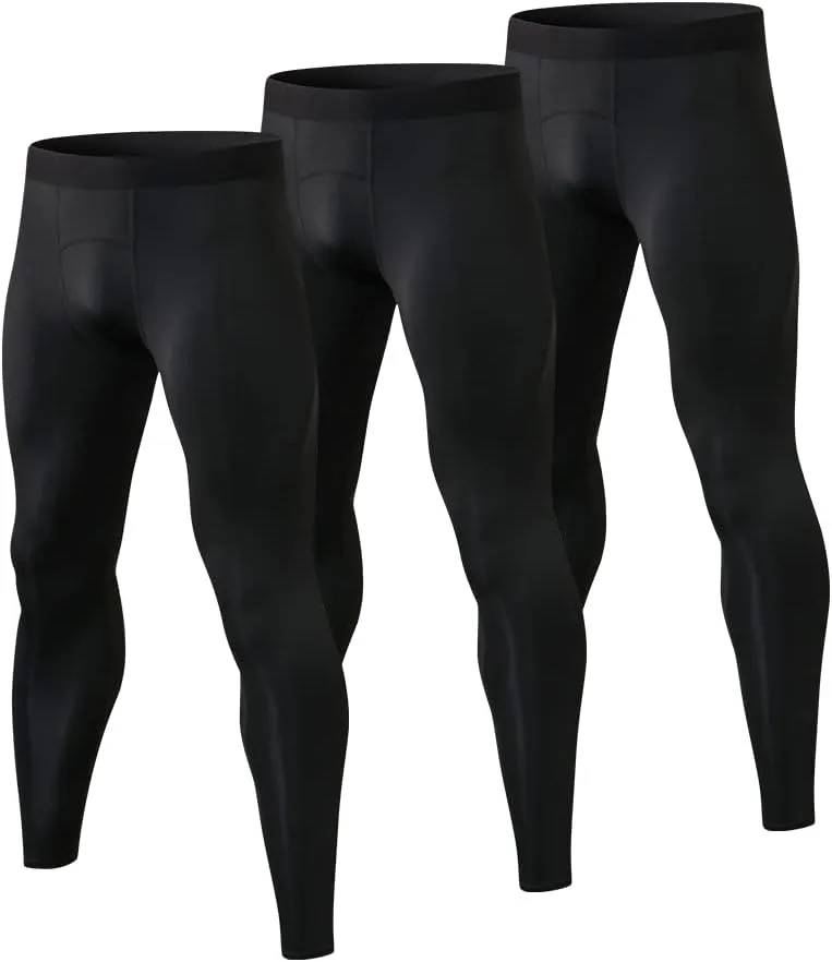 Men's Compression Pants Athletic Leggings Active Running Tights Cycling Workout Base Layer Pants