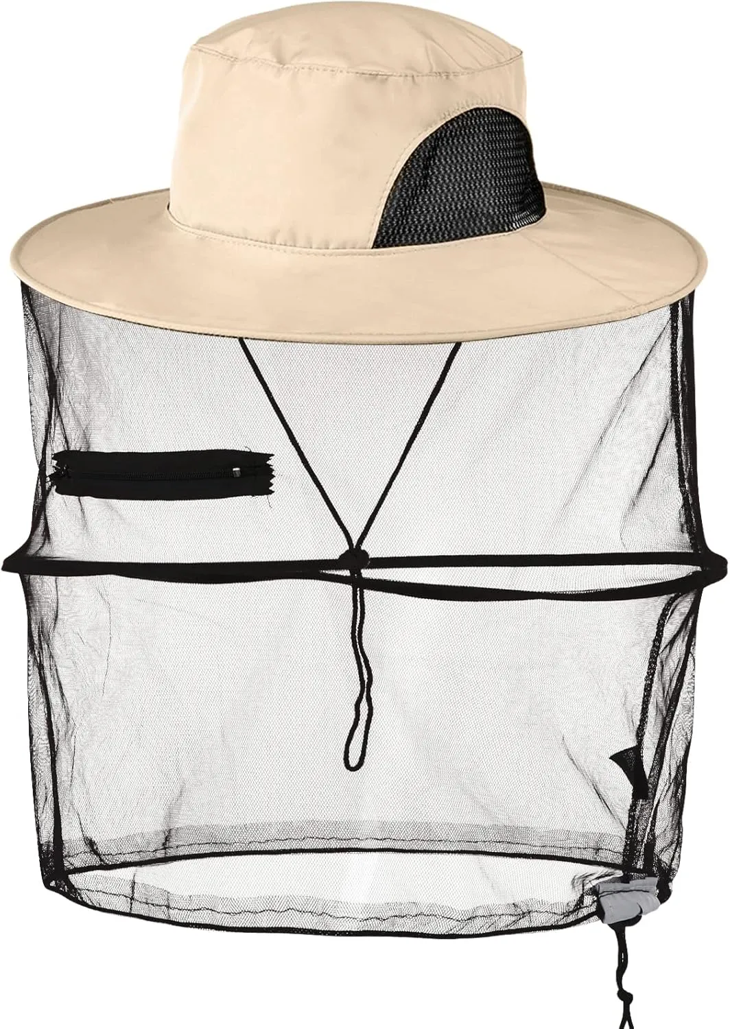 Mosquito Head Net Hat, Sun Hat with Netting, Bee Keeper Hat, Safari Fishing Hats for Outdoor Hiking, Camping, Gardening