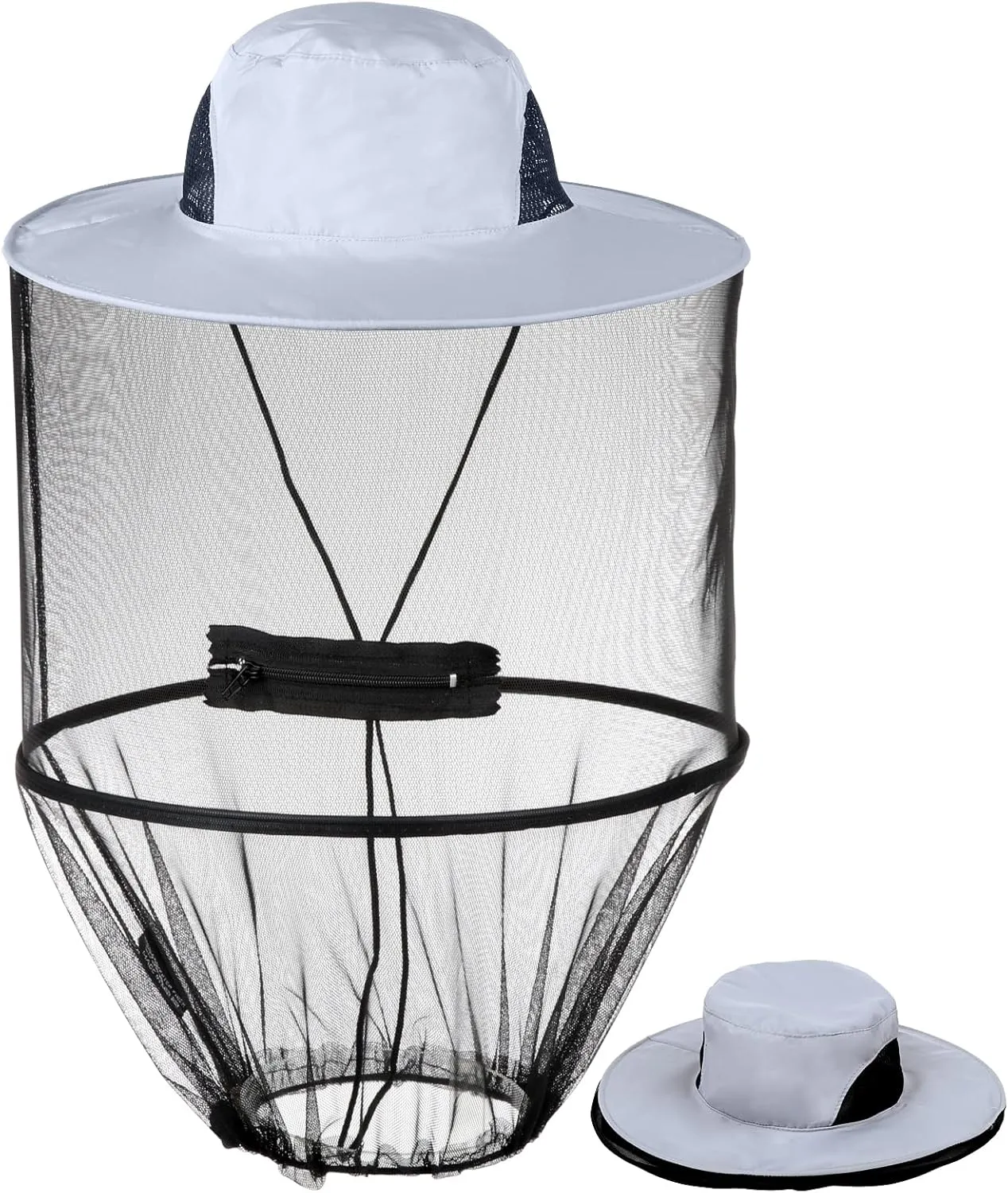 Mosquito Head Net Hat, Sun Hat with Netting, Bee Keeper Hat, Safari Fishing Hats for Outdoor Hiking, Camping, Gardening