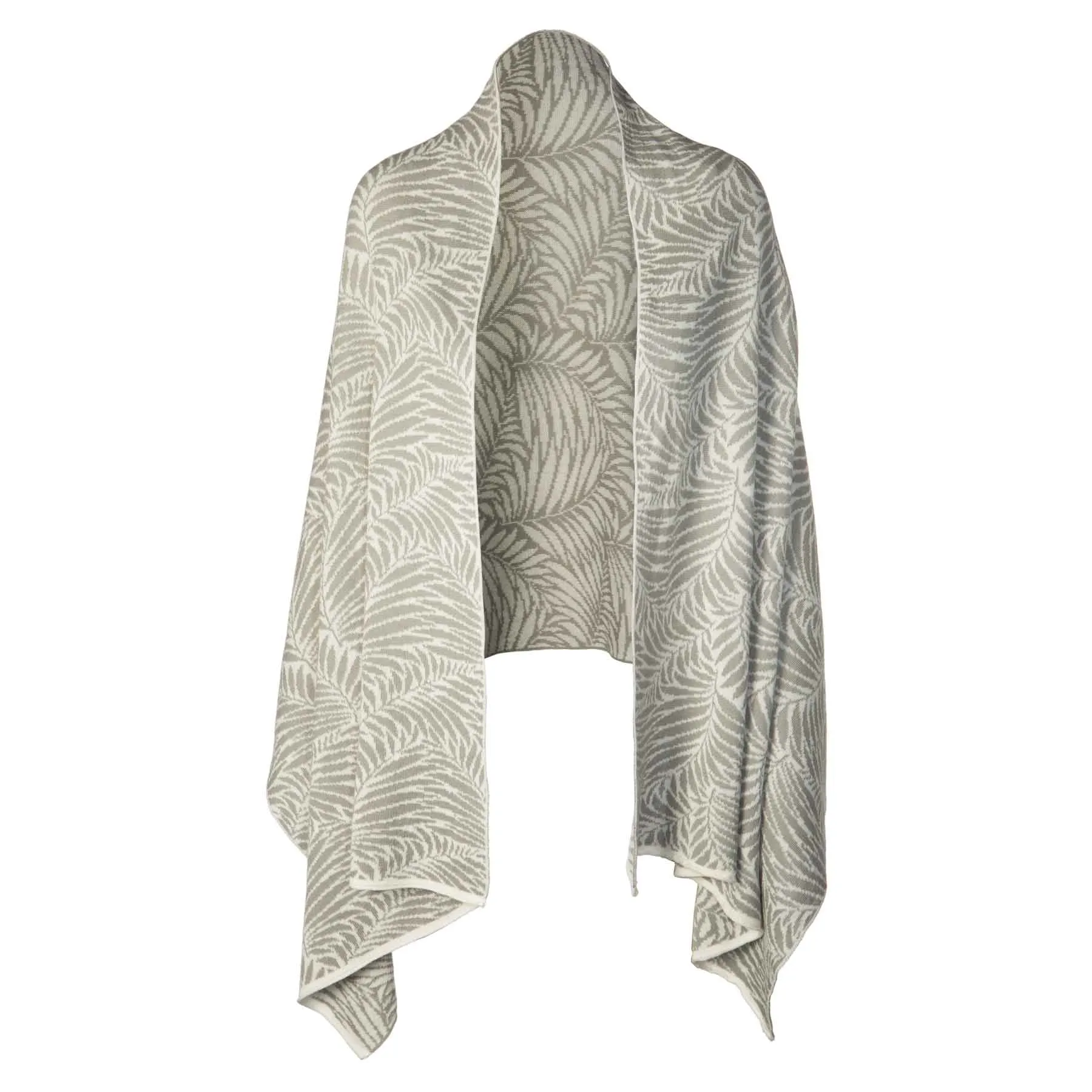Newgrange Fern Shawl- Grey