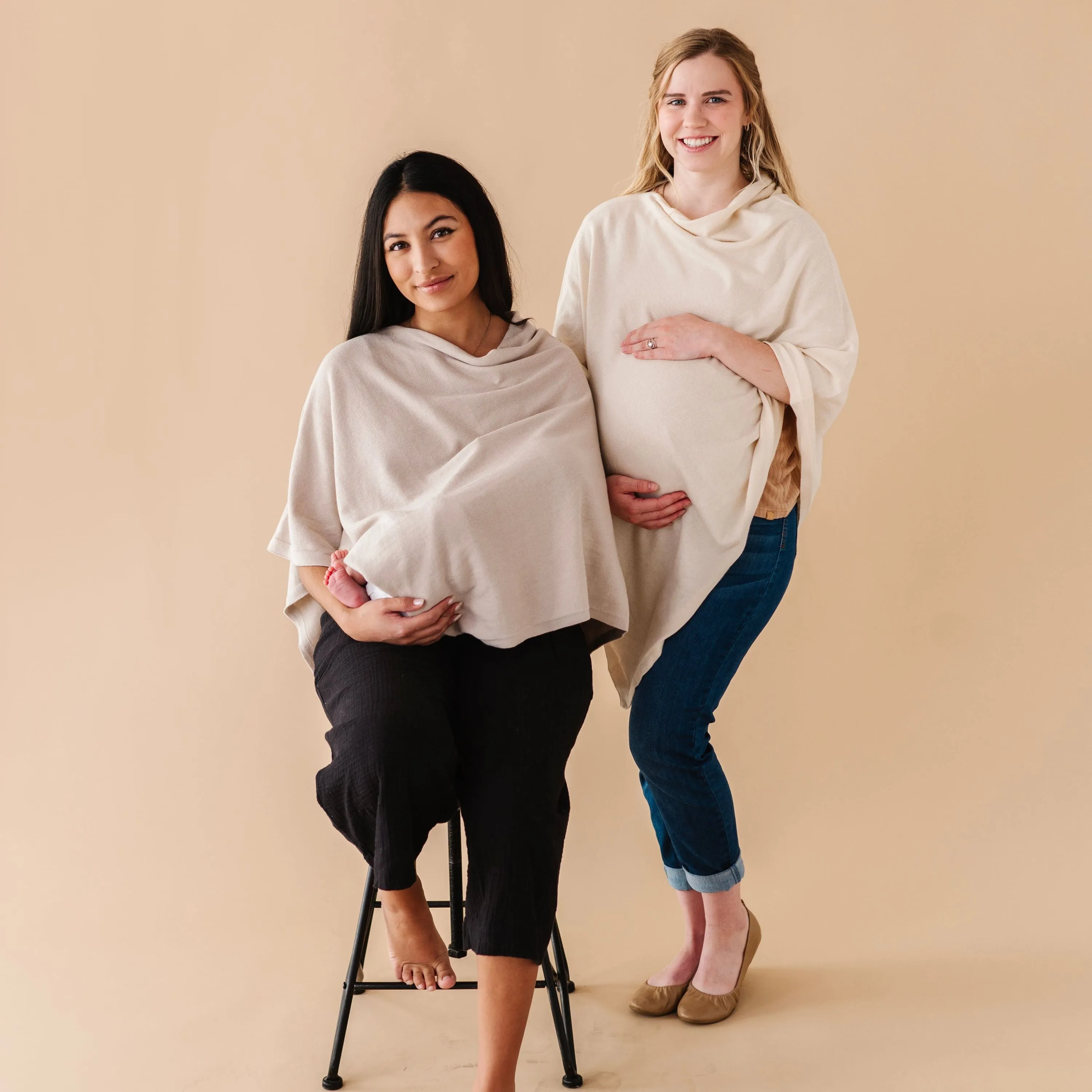 Organic Nursing Shawl Cover - Beige