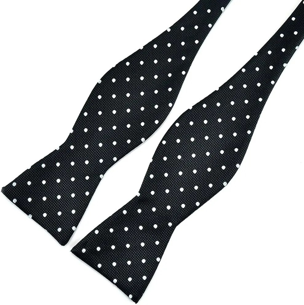 PenSee Mens Self Bow Tie Polka Dots Woven Silk Bow Ties
