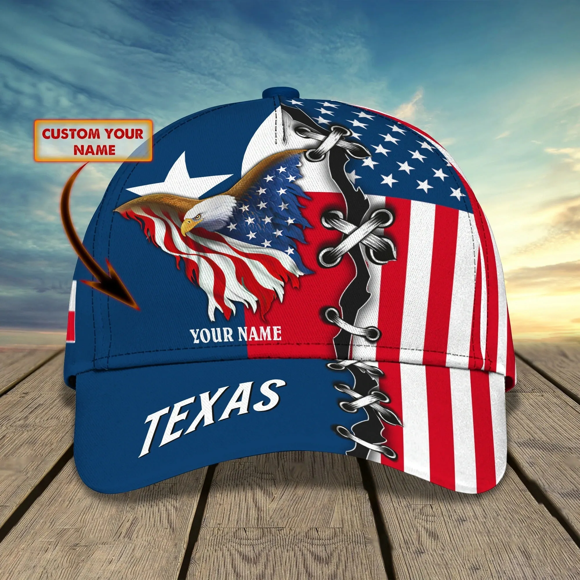 Personalized God Bless Texas 3D Full Print Baseball Cap, Texas American Pride Cap Hat, Texas Cap Hat