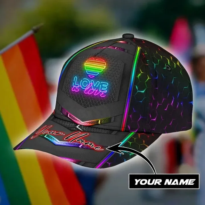 Personalized Pride Baseball Cap For Couple Gay, Lesbian Gifts, Color Of Life Lgbt 3D Baseball Cap Hat