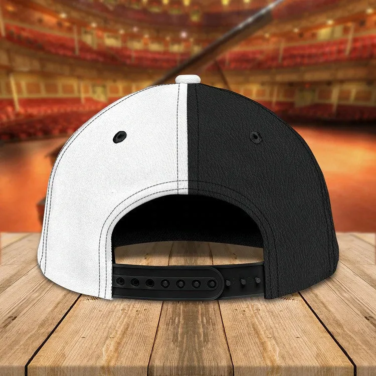 Personalized Wooden Piano Classic Cap for Him, Leather Pattern Piano Hat for Boyfriend Birthday