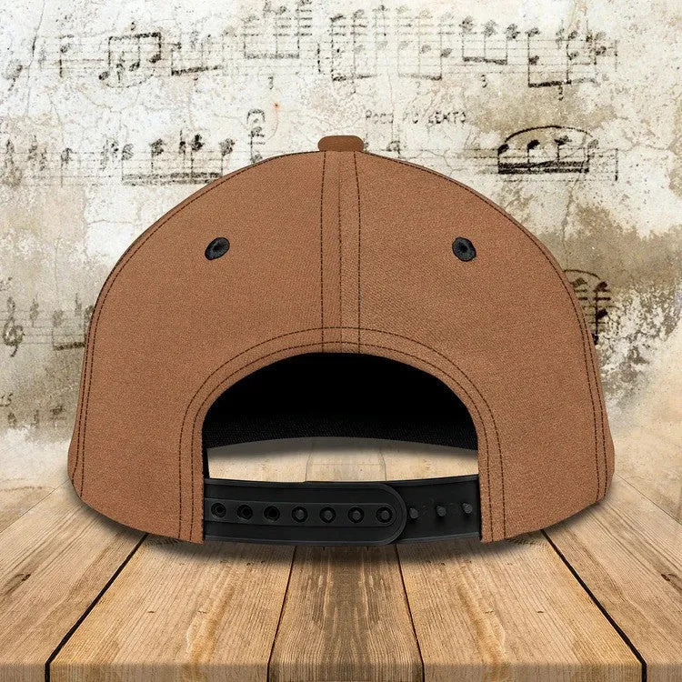 Personalized Wooden Piano Classic Cap for Him, Leather Pattern Piano Hat for Boyfriend Birthday