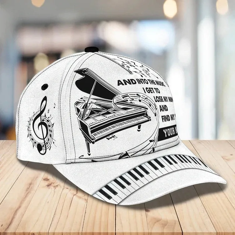 Personalized Wooden Piano Classic Cap for Him, Leather Pattern Piano Hat for Boyfriend Birthday