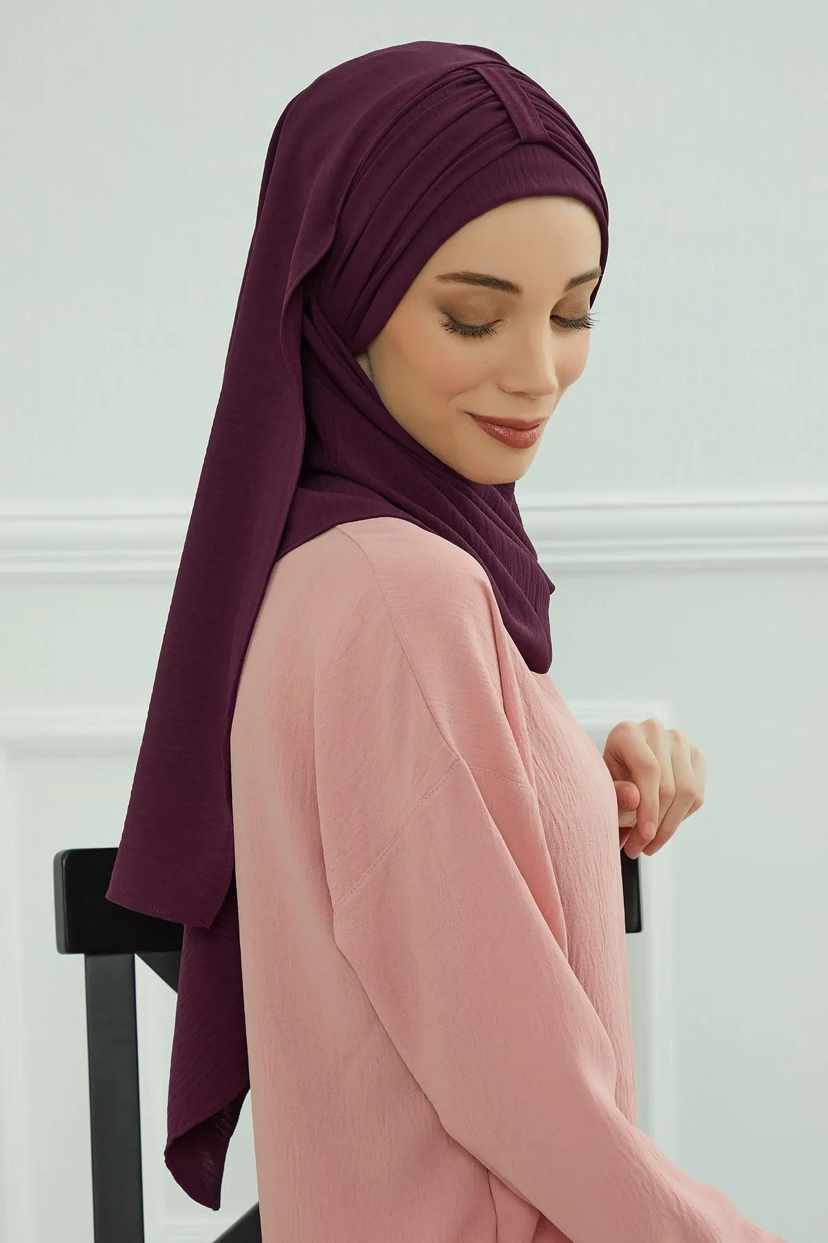 Practical Stylish Aerobin Shawl for Women, Effortless Aerobin Instant Shawl, Breathable Pleated Women Shawl Headscarf Lightweight,CPS-91