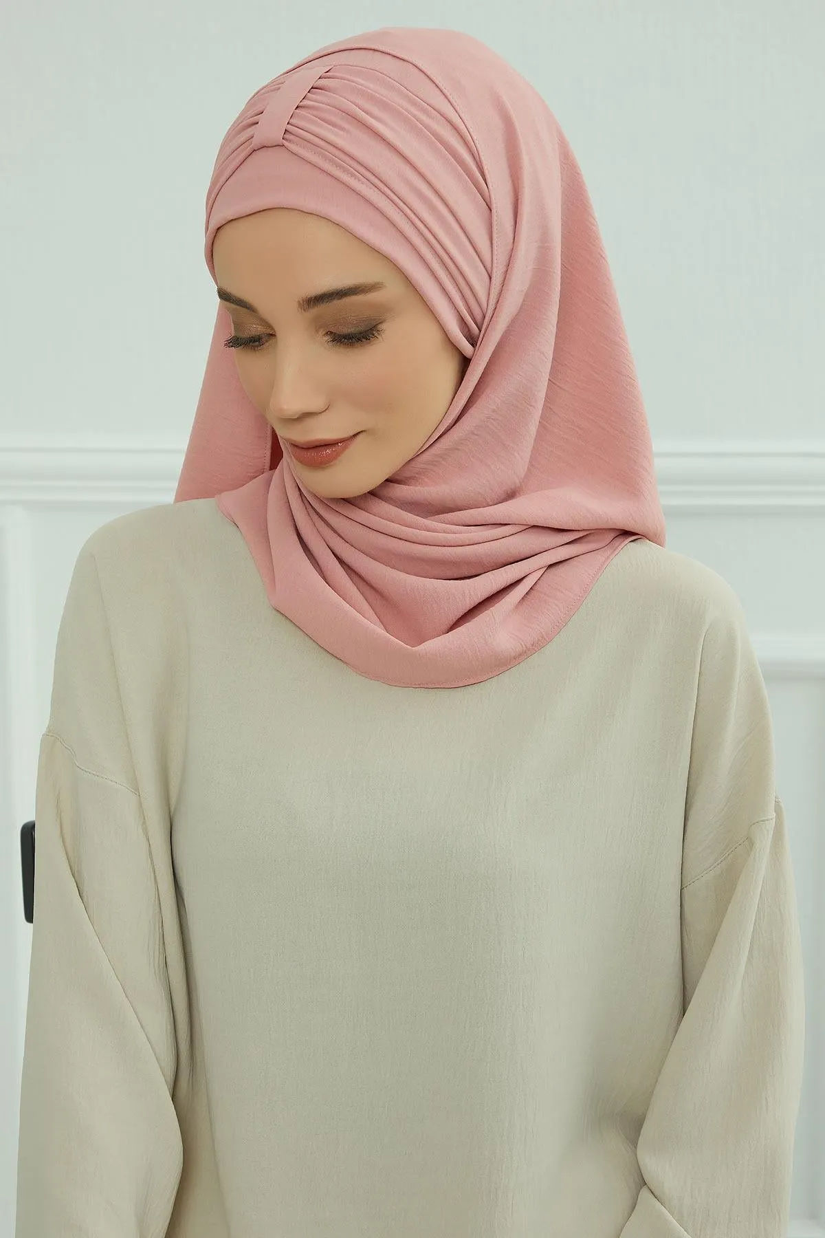 Practical Stylish Aerobin Shawl for Women, Effortless Aerobin Instant Shawl, Breathable Pleated Women Shawl Headscarf Lightweight,CPS-91