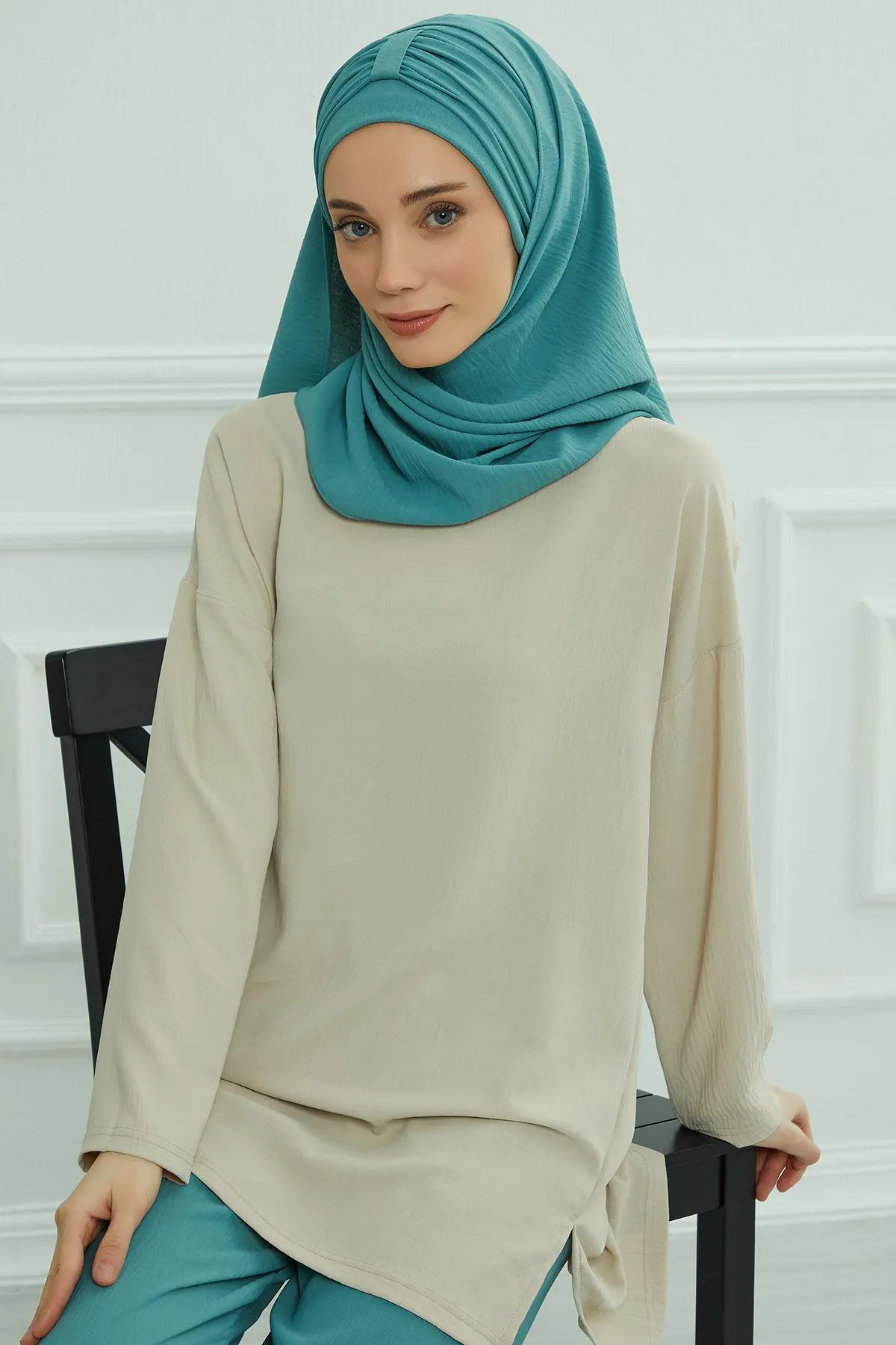 Practical Stylish Aerobin Shawl for Women, Effortless Aerobin Instant Shawl, Breathable Pleated Women Shawl Headscarf Lightweight,CPS-91