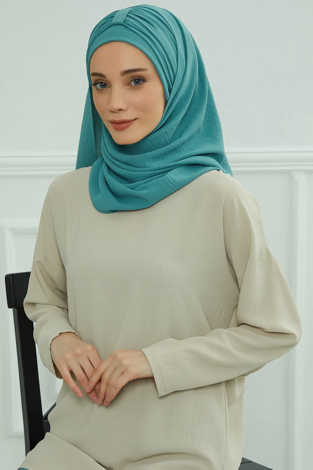Practical Stylish Aerobin Shawl for Women, Effortless Aerobin Instant Shawl, Breathable Pleated Women Shawl Headscarf Lightweight,CPS-91