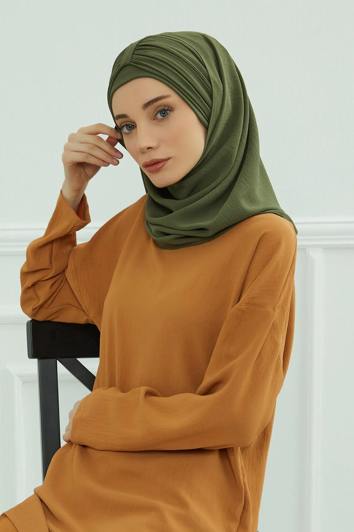 Practical Stylish Aerobin Shawl for Women, Effortless Aerobin Instant Shawl, Breathable Pleated Women Shawl Headscarf Lightweight,CPS-91