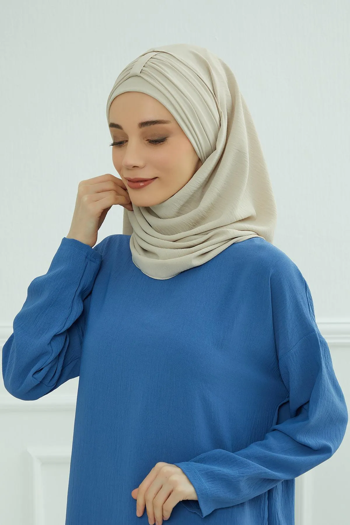 Practical Stylish Aerobin Shawl for Women, Effortless Aerobin Instant Shawl, Breathable Pleated Women Shawl Headscarf Lightweight,CPS-91