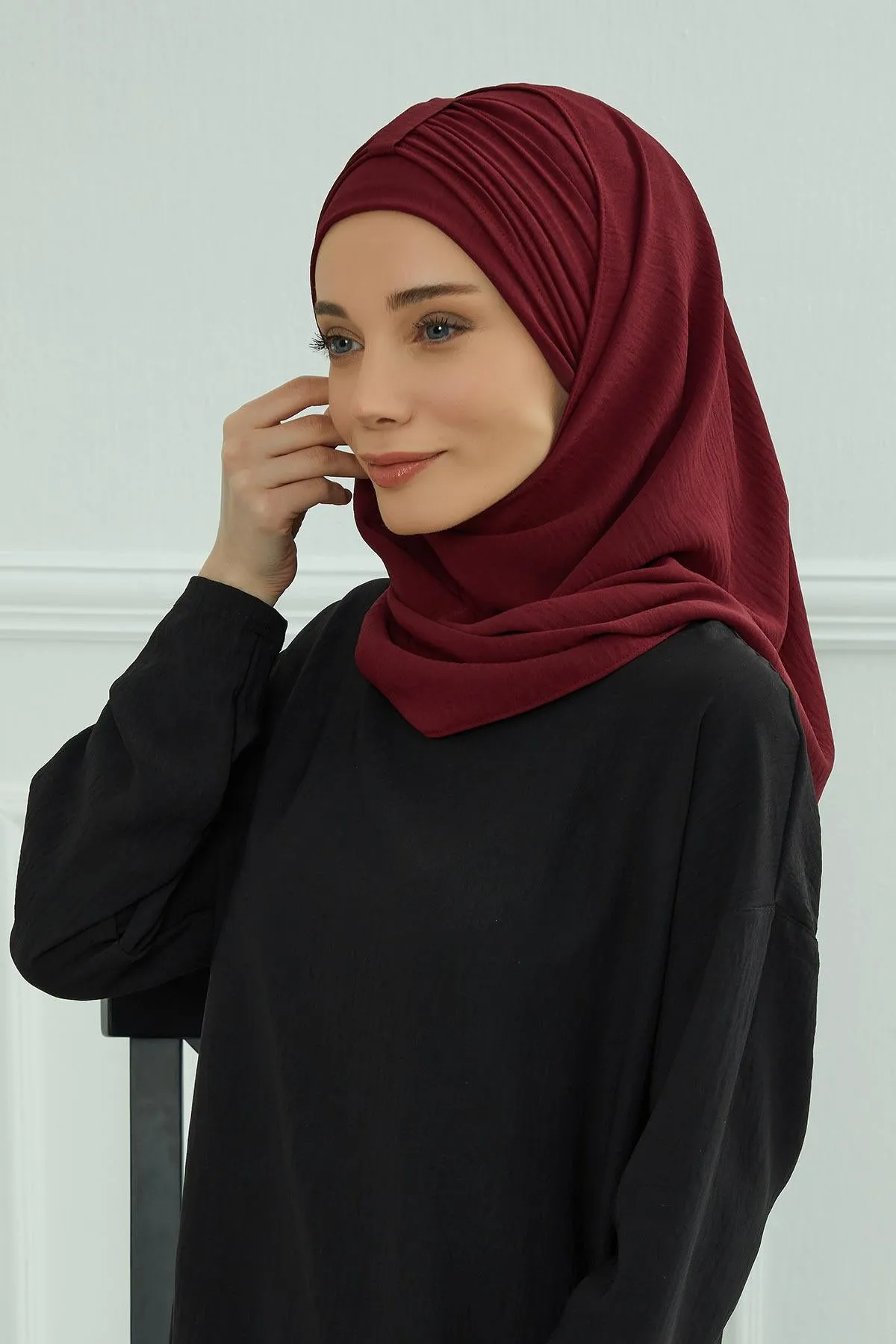 Practical Stylish Aerobin Shawl for Women, Effortless Aerobin Instant Shawl, Breathable Pleated Women Shawl Headscarf Lightweight,CPS-91