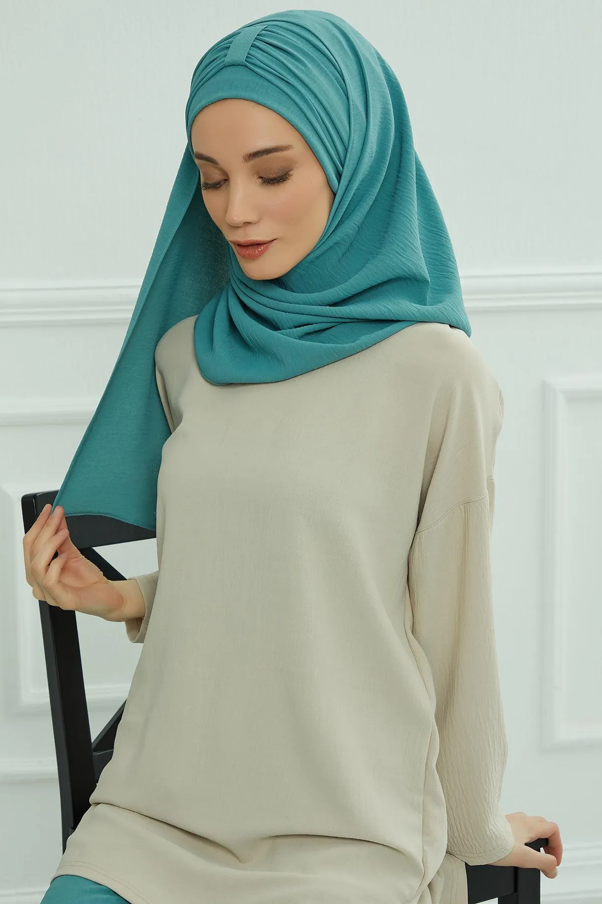 Practical Stylish Aerobin Shawl for Women, Effortless Aerobin Instant Shawl, Breathable Pleated Women Shawl Headscarf Lightweight,CPS-91