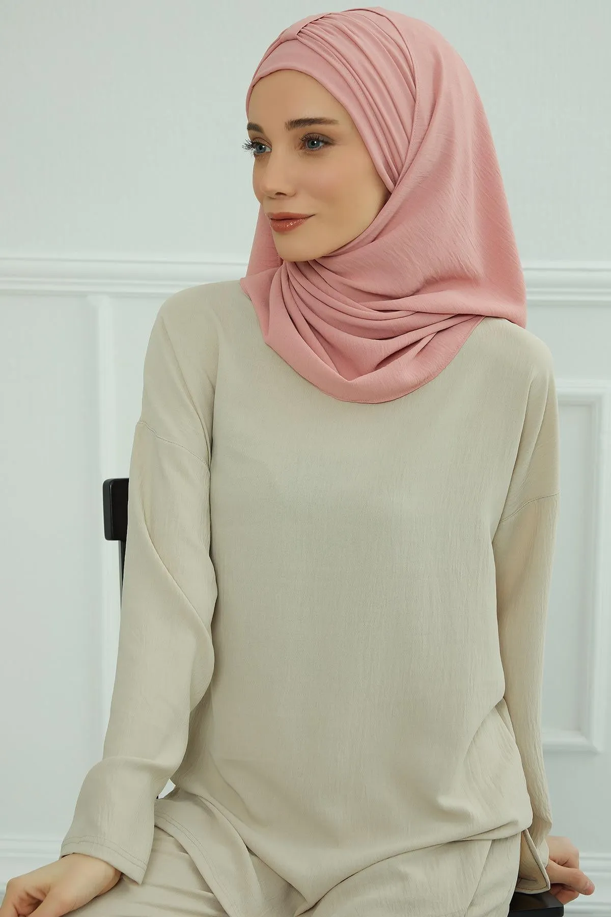 Practical Stylish Aerobin Shawl for Women, Effortless Aerobin Instant Shawl, Breathable Pleated Women Shawl Headscarf Lightweight,CPS-91