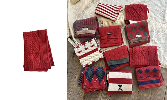 Red Knitted Scarf For Boys And Girls