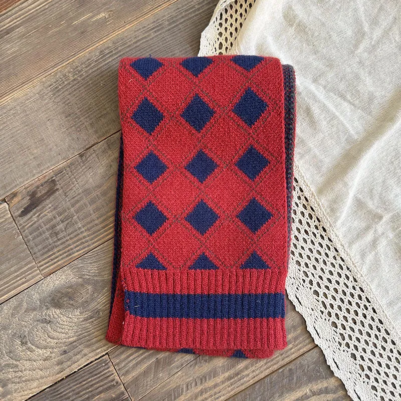 Red Knitted Scarf For Boys And Girls