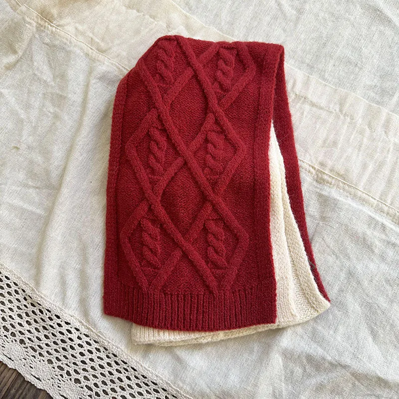Red Knitted Scarf For Boys And Girls