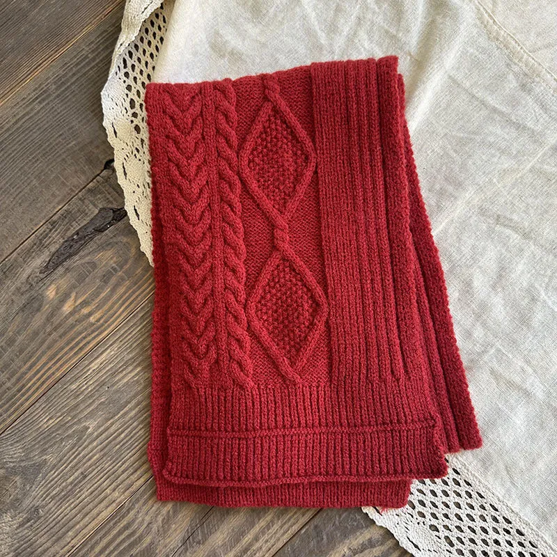 Red Knitted Scarf For Boys And Girls