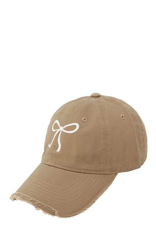 Ribbon Embroidered and Wash Baseball Cap • More Colors