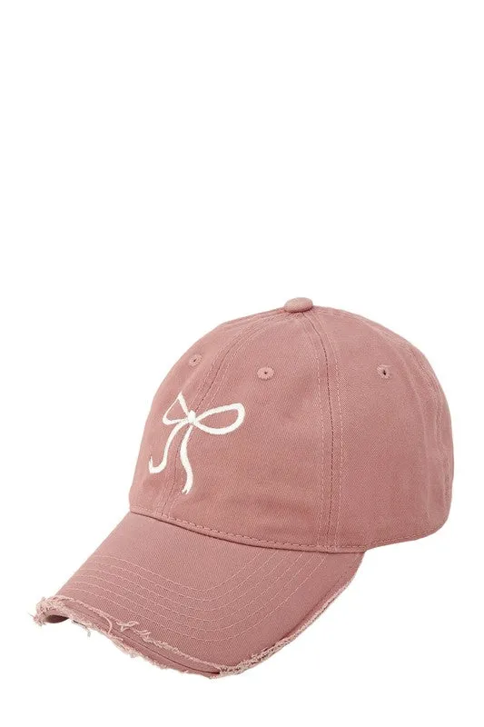 Ribbon Embroidered and Wash Baseball Cap • More Colors