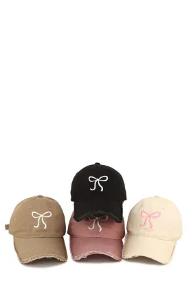 Ribbon Embroidered and Wash Baseball Cap • More Colors