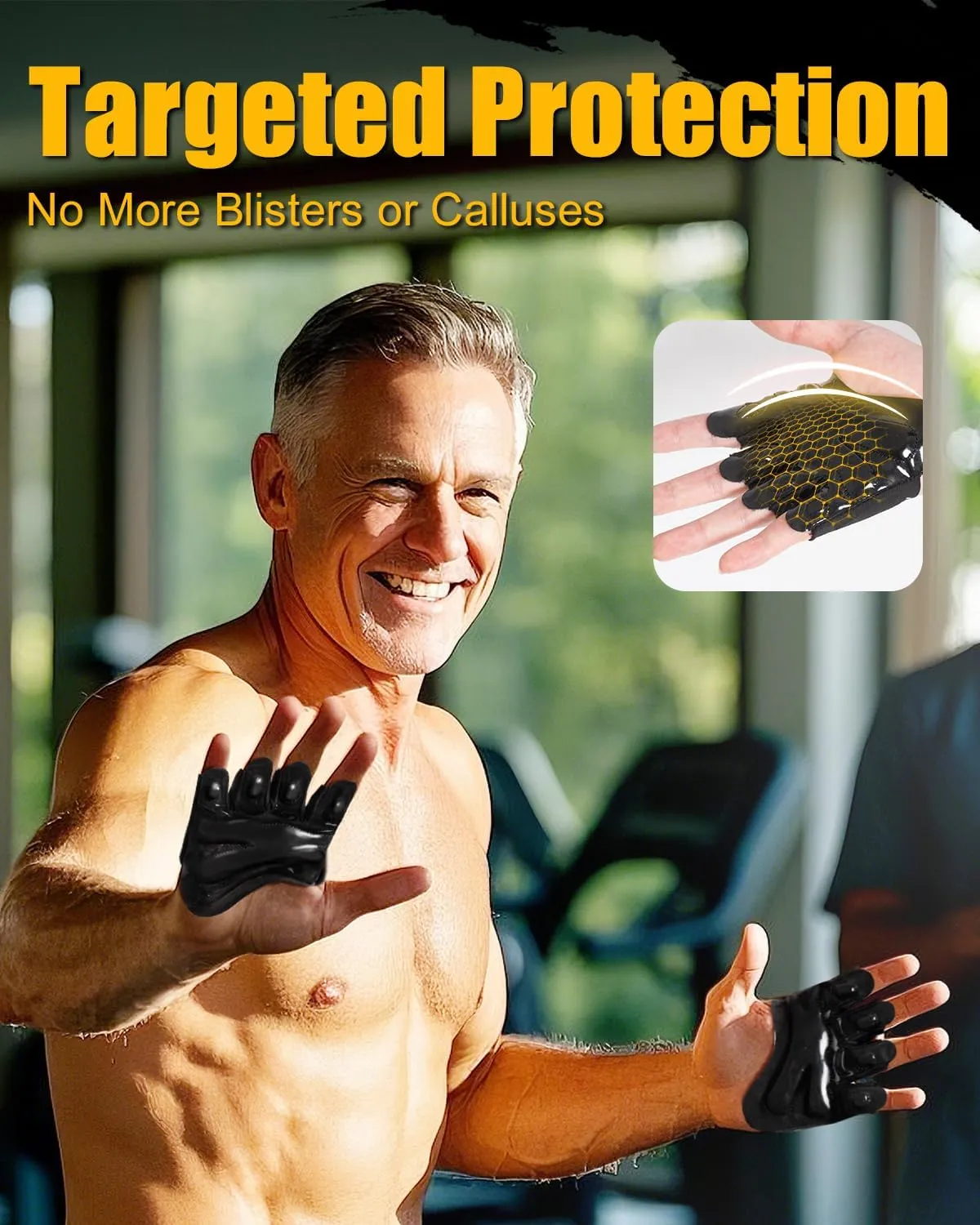 RIGWARL Weight Lifting Workout Gloves Men Women, Breathable Barehand Gym Gloves for Weightlifting Rowing Exercise Training Fitness Crossfit WODs
