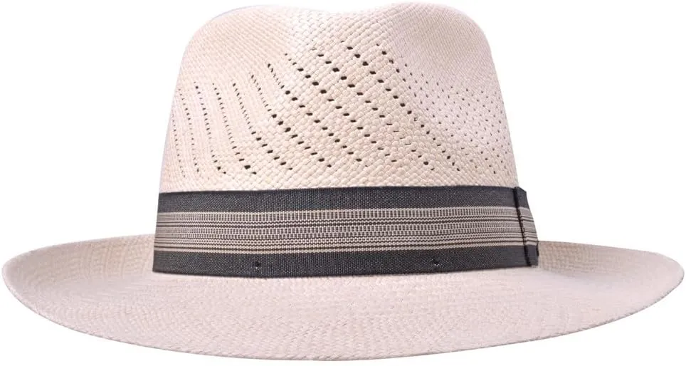 Salvatore Hat Panama Hat Grade 3 for Women Men Sun Hat for Men Teardrop Shape, Grosgrain Ribbon | UV SPF 30