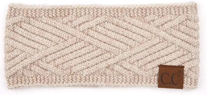 ScarvesMe Women Diagonal Stripes Criss Cross Pattern Soft Knit Headband Headwrap