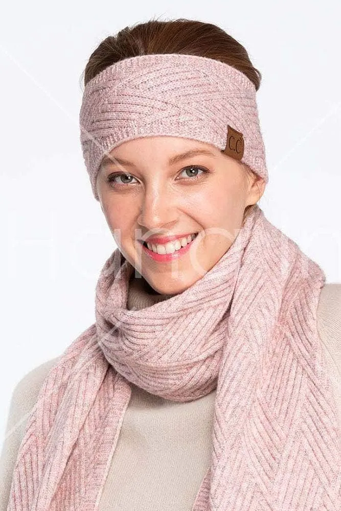 ScarvesMe Women Diagonal Stripes Criss Cross Pattern Soft Knit Headband Headwrap