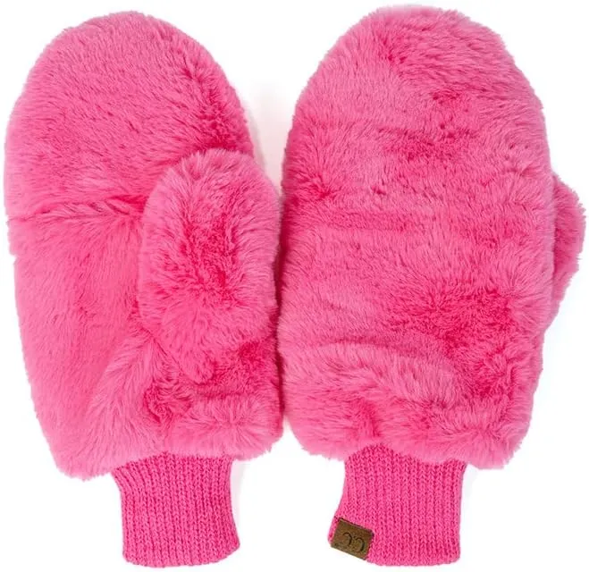 ScarvesMe Women's Winter Warm Fleece Lined Multi Buffalo Check Plaid Knit Mitten Gloves
