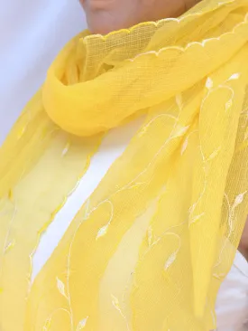 Seine - Kota Doria Yellow Shawl