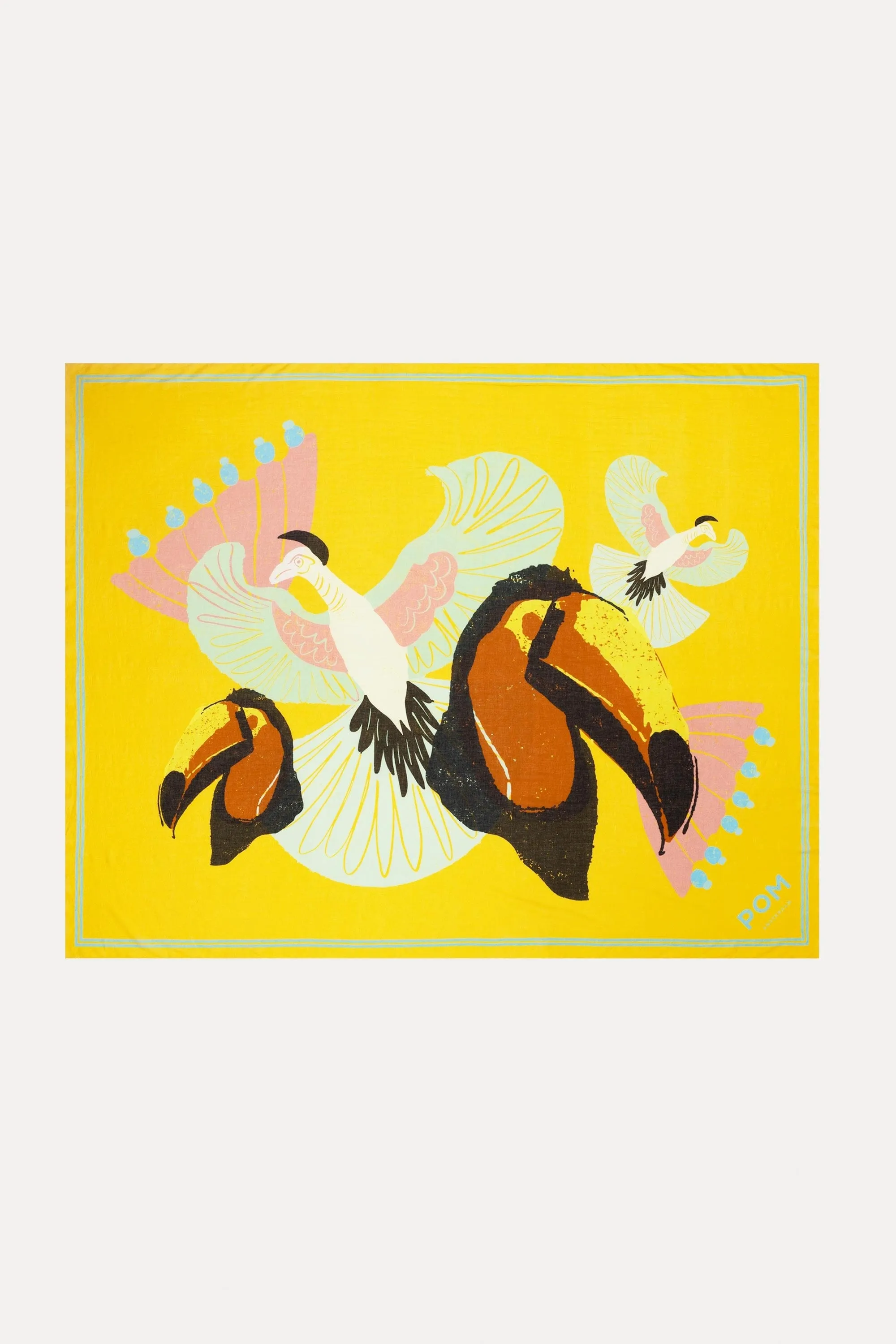 SHAWL - Paradise Birds Yellow