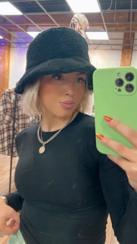 Sherpa Bucket Hat, Black