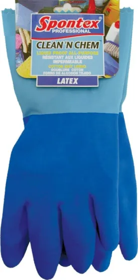 Spontex 74043 Protective Gloves, XL, Latex, Blue :PR: QUANTITY: 1