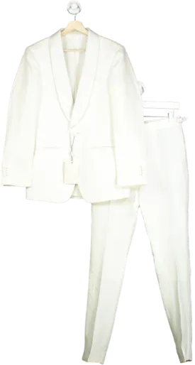 Suitsupply Off White Havana Shawl 2-piece Pure Linen Tuxedo Suit / Dinner Suit EU 44/UK 34"