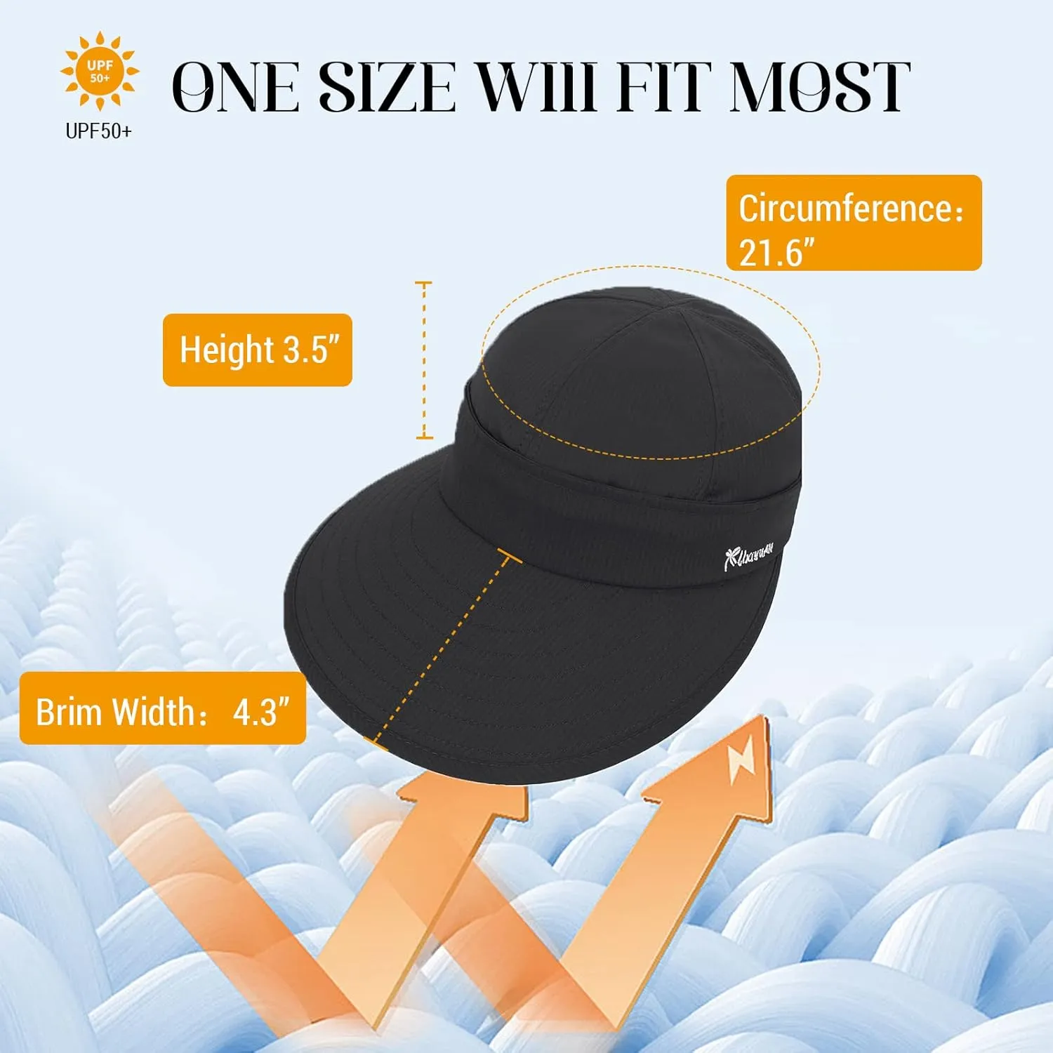 Sun Hats for Women UV Protection Wide Brim 2 in 1 Zip-Off Visor Summer Beach Hat Womens Packable Golf Hat