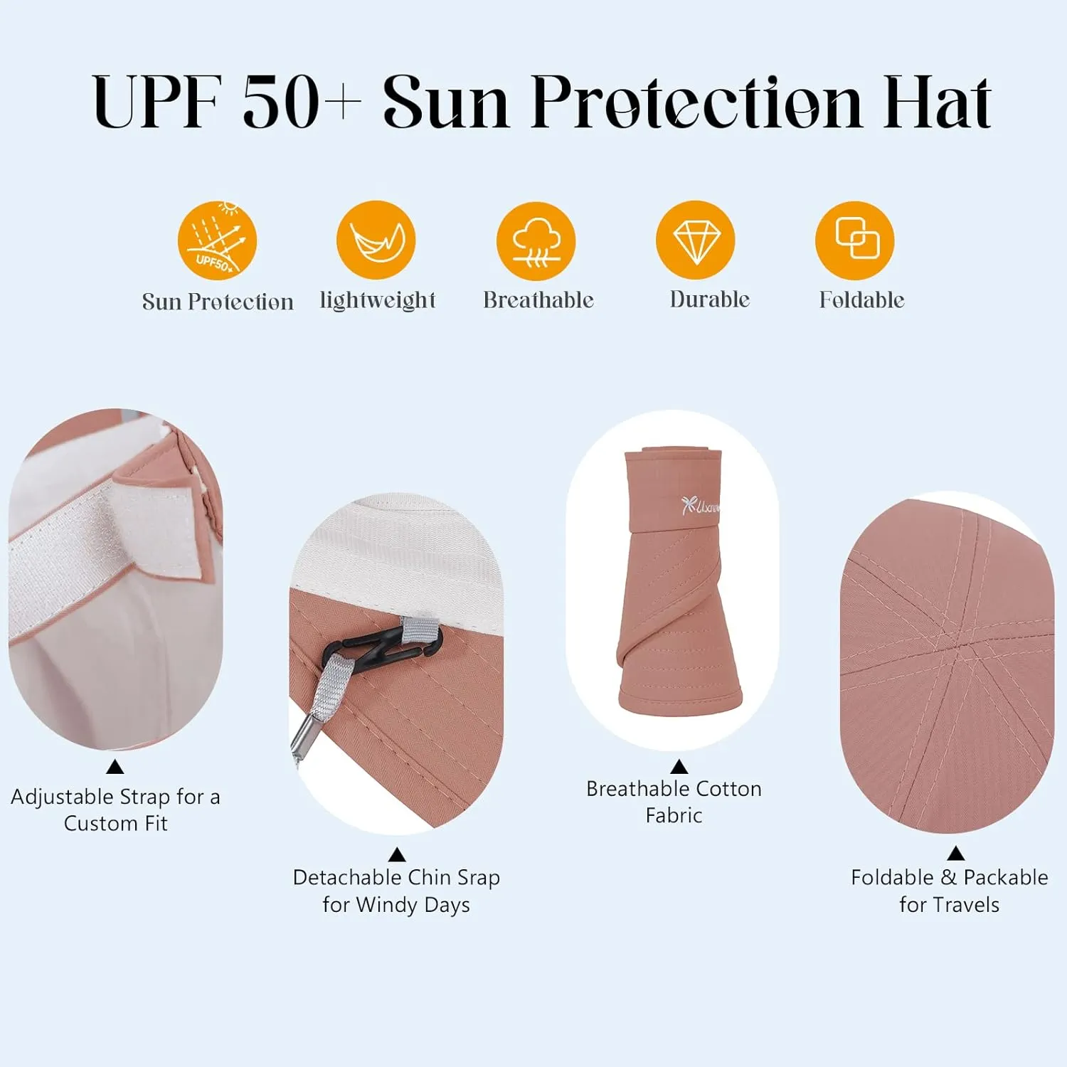 Sun Hats for Women UV Protection Wide Brim 2 in 1 Zip-Off Visor Summer Beach Hat Womens Packable Golf Hat