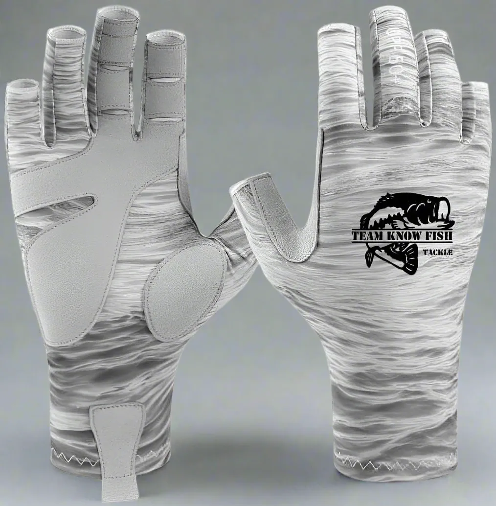TKF Tackle UV Performance Fishing Gloves (Gray/Water)