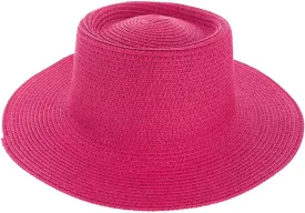 TOP HEADWEAR Floppy Brim Paper Braid Flat Top Fedora Panama Hat