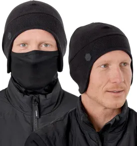Tough Headwear Skull Cap with Mask Men, Winter Running Gear, Motorcycle Winter Gear, Helmet Liners, Ski Hat, Thermal Beanie