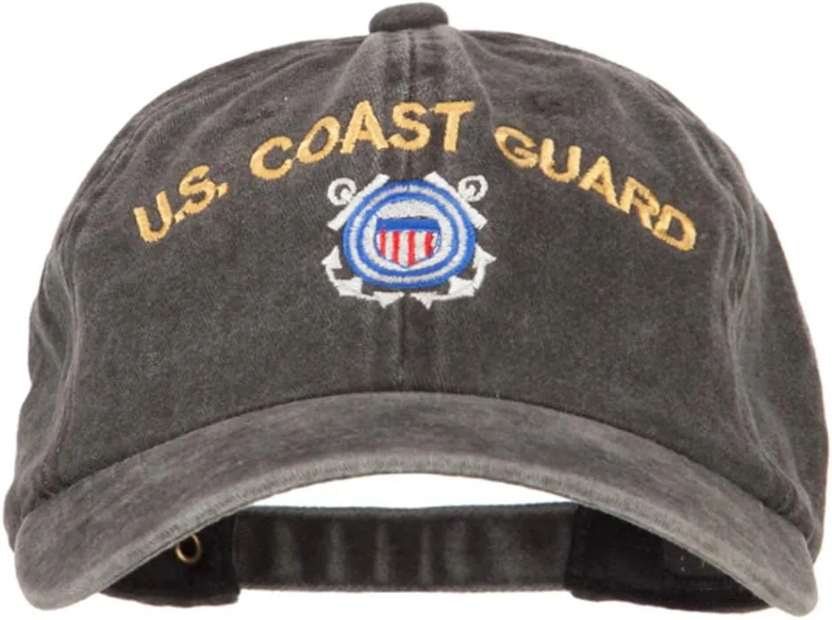 US Coast Guard Logo Embroidered Washed Cotton Twill Cap